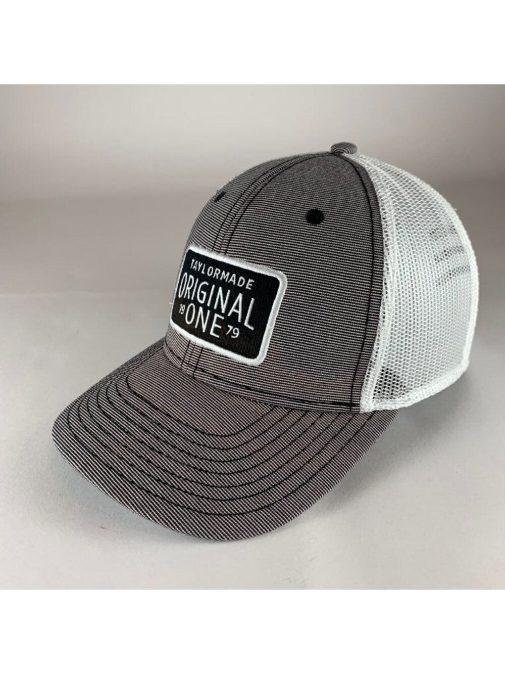 TaylorMade Golf Mens Black White Snapback Trucker Hat